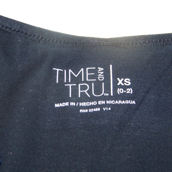 Time and Tru Women's Extra Small (0) Dark Blue Adjust Strap Cotton Blend Cami - Picture 5 of 6